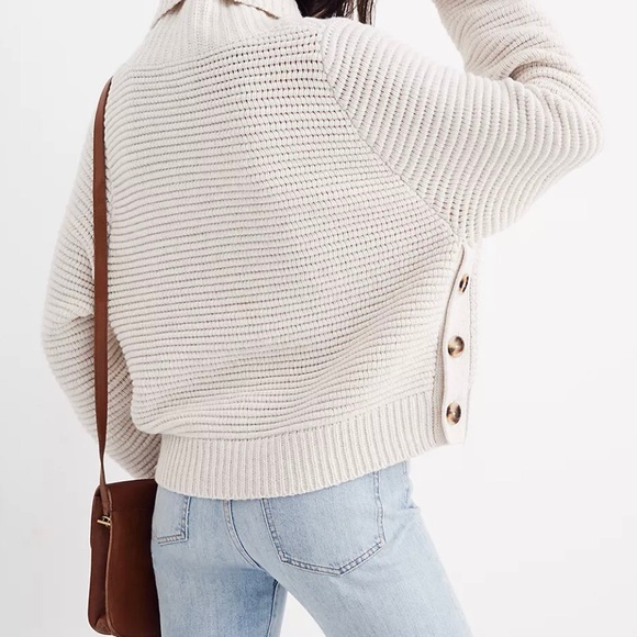 NWT Madewell Side-Button Burgundy Sweater sz S - Picture 4 of 11